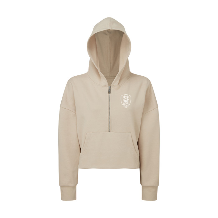 Nude Cropped 1/4 Zip Hood